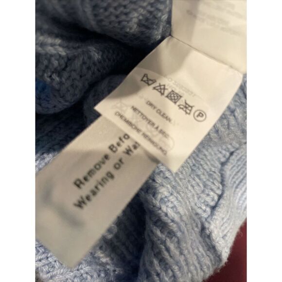 J.Crew Tunic Cable Knit Sweater Womens XS Crew Neck Wool Blend Blue - Picture 8 of 9